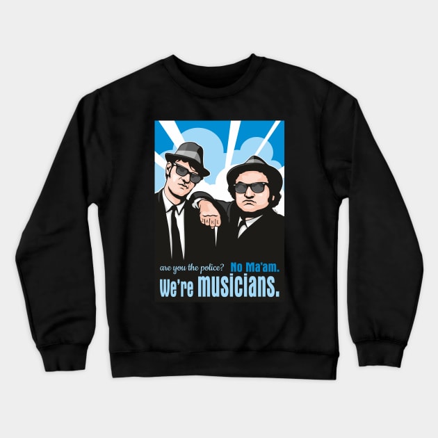 The Blues Brothers Crewneck Sweatshirt by Jamie Lee Art